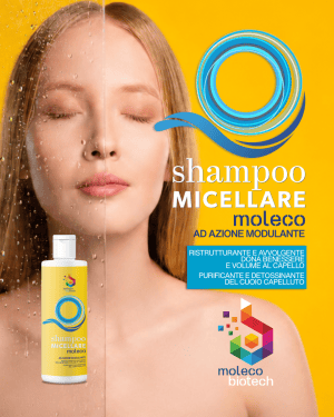 Shampoo Micellare Moleco, detersione quotidiana innovativa e modulante. Shampoo Micellare Moleco, detersione quotidiana innovativa e modulante.